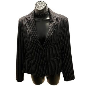 Cabi Joey Pinstripe Blazer Size 6 Black & Gray